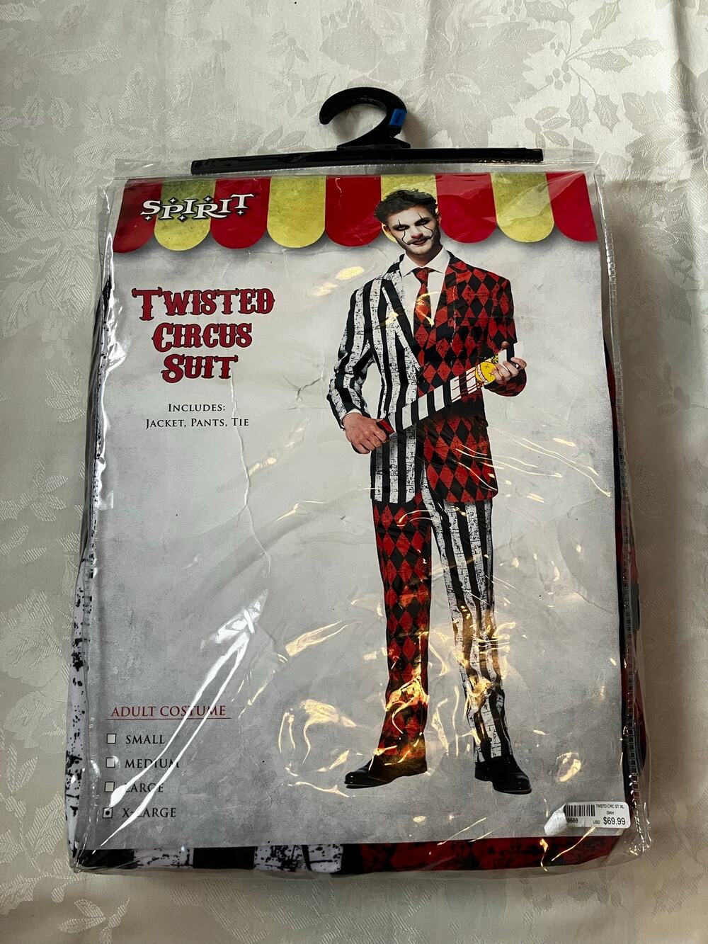 Spirit Twisted Circus Suit Costume Adult XL Halloween New Sealed in Package